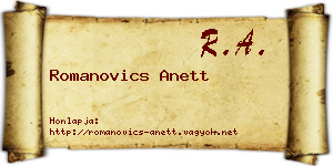 Romanovics Anett névjegykártya