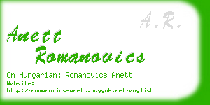 anett romanovics business card